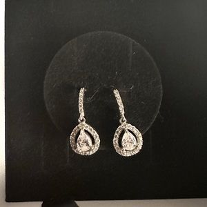 Sterling Silver CZ Drop Earrings (Wedding Earrings)